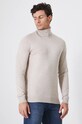 Sweter męski z golfem kolor beżowy beżowy RW24.SWM051