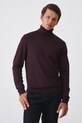 Sweter męski z golfem kolor bordowy RW24.SWM051