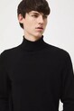 Sweter męski z golfem kolor czarny czarny RW24.SWM051