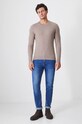 Sweter męski z domieszką wełny merino i kaszmiru kolor beżowy RW24.SWM900 beżowy RW24