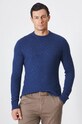 Sweter męski z domieszką wełny merino i kaszmiru kolor niebieski niebieski RW24.SWM900