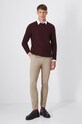 Sweter męski z domieszką wełny merino i kaszmiru kolor bordowy RW24.SWM900 bordowy RW24