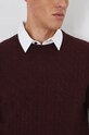 Sweter męski z domieszką wełny merino i kaszmiru kolor bordowy RW24.SWM900 bordowy