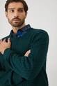 Sweter męski z wiskozą z fakturą kolor zielony RW24.SWMB01 zielony RW24