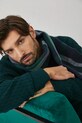 Sweter męski z wiskozą z fakturą kolor zielony RW24.SWMB01 zielony