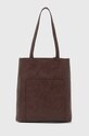 Kabelka dámská shopper z eko-kůže hnědá barva bez popruhu hnědá RW24.TOD102