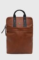 Plecak na laptopa damski ze skóry ekologicznej gładki kolor brązowy mieści A4 brązowy RW24.TOD308