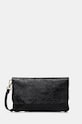 Kožená kabelka dámska s textúrou čierna farba nezmestí A4 čierna RW24.TOD736