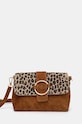 Semišová kabelka dámska so zvieracím vzorom hnedá farba nezmestí A4 hnedá RW24.TOD740