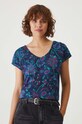T-shirt bawełniany damski wzorzysty kolor granatowy RW24.TSD013 granatowy RW24
