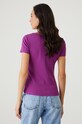 Odzież T-shirt bawełniany damski z domieszką elastanu gładki kolor fioletowy RW24.TSD022 fioletowy