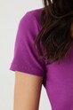 T-shirt bawełniany damski z domieszką elastanu gładki kolor fioletowy RW24.TSD022 fioletowy