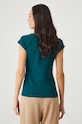 Odzież T-shirt bawełniany damski z domieszką elastanu gładki kolor zielony RW24.TSD023 turkusowy