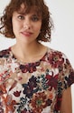 T-shirt bawełniany damski wzorzysty kolor beżowy beżowy RW24.TSD032