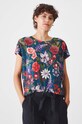 T-shirt bawełniany damski wzorzysty kolor zielony zielony RW24.TSD032
