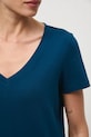 T-shirt bawełniany damski z elastanem gładki kolor turkusowy RW24.TSD043 turkusowy