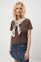 T-shirt bawełniany damski RW24.TSD043 brązowy RW24