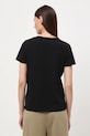 Odzież T-shirt bawełniany damski z elastanem gładki kolor czarny RW24.TSD043 czarny