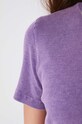 T-shirt bawełniany damski z domieszką elastanu prążkowany kolor fioletowy RW24.TSD050 fioletowy