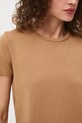 T-shirt bawełniany damski z elastanem gładki RW24.TSD062 beżowy
