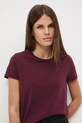 T-shirt bawełniany damski z elastanem gładki fioletowy RW24.TSD062