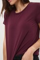 T-shirt bawełniany damski z elastanem gładki RW24.TSD062 fioletowy