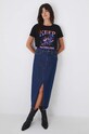 T-shirt bawełniany damski z domieszką elastanu z nadrukiem czarny RW24.TSD172 czarny RW24