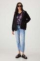 T-shirt bawełniany damski wzorzysty kolor czarny RW24.TSD202 czarny RW24