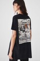 T-shirt bawełniany damski z kolekcji Science by Peter Smolka kolor czarny czarny RW24.TSD459