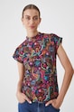 T-shirt bawełniany damski z domieszką elastanu wzorzysty kolor multicolor RW24.TSD601 multicolor RW24