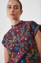 T-shirt bawełniany damski z domieszką elastanu wzorzysty kolor multicolor RW24.TSD601 multicolor