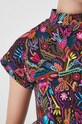 T-shirt bawełniany damski z domieszką elastanu wzorzysty kolor multicolor RW24.TSD601