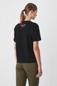 Odzież T-shirt bawełniany damski z ozdobnym haftem kolor czarny RW24.TSD602 czarny