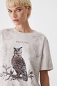 T-shirt bawełniany damski z kolekcji Together For Nature kolor beżowy RW24.TSD702 beżowy RW24