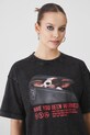 T-shirt bawełniany damski Gremlins 2 kolor szary szary RW24.TSDA73