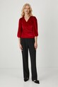 Bluzka damska welurowa kolor multicolor RW24.TSDB50 czerwony RW24