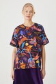 T-shirt bawełniany damski z domieszką elastanu z kolekcji Karolina Matyjaszkowicz x Medicine kolor multicolor RW24.TSDB51 multicolor RW24