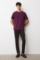 T-shirt bawełniany męski z domieszką elastanu gładki RW24.TSM020 fioletowy RW24