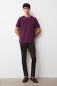 T-shirt bawełniany męski z domieszką elastanu gładki RW24.TSM020 fioletowy RW24