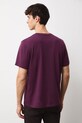 Odzież T-shirt bawełniany męski z domieszką elastanu gładki RW24.TSM020 fioletowy