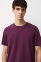 T-shirt bawełniany męski z domieszką elastanu gładki RW24.TSM020 fioletowy