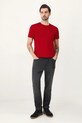 T-shirt bawełniany męski z domieszką elastanu gładki kolor czerwony RW24.TSM026 czerwony RW24