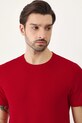 T-shirt bawełniany męski z domieszką elastanu gładki kolor czerwony czerwony RW24.TSM026
