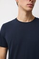 T-shirt bawełniany męski z elastanem gładki kolor granatowy RW24.TSM026