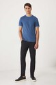 T-shirt bawełniany męski z domieszką elastanu z dzianiny strukturalnej kolor niebieski RW24.TSM033 niebieski RW24