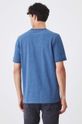 Odzież T-shirt bawełniany męski z domieszką elastanu z dzianiny strukturalnej kolor niebieski RW24.TSM041 niebieski