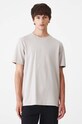 T-shirt bawełniany męski z domieszką wiskozy z fakturą kolor beżowy beżowy RW24.TSM054