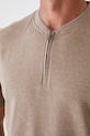 T-shirt bawełniany męski z domieszką elastanu kolor beżowy RW24.TSM061 beżowy
