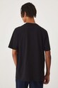Oblečenie Bavlnené tričko pánske s prímesou elastanu s potlačou čierna farba RW24.TSM104 čierna