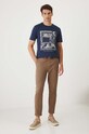 T-shirt bawełniany męski z domieszką elastanu z nadrukiem kolor granatowy RW24.TSM321 granatowy RW24